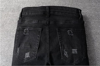 High Quality Black Bandanna Ripped Jeans - TWSignificant™