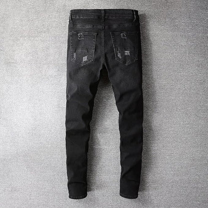 High Quality Black Bandanna Ripped Jeans - TWSignificant™