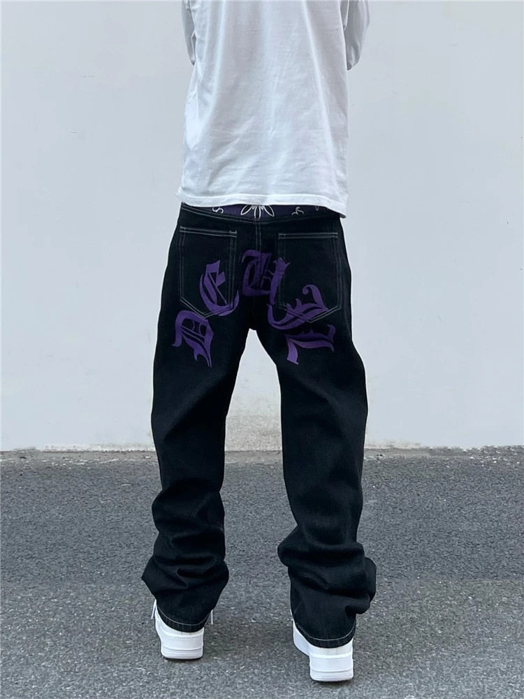 Purple bandana Waist Y2K Streetwear Jeans - TWSignificant™