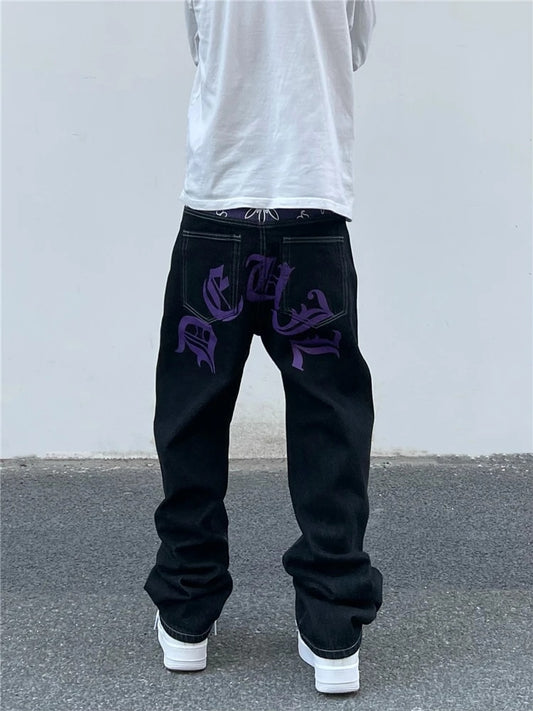 Purple bandana Waist Y2K Streetwear Jeans - TWSignificant™