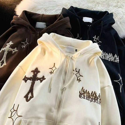 Multiple Design Y2K Vintage Embroidery Unisex Zip-up Hoodies - TWSignificant™