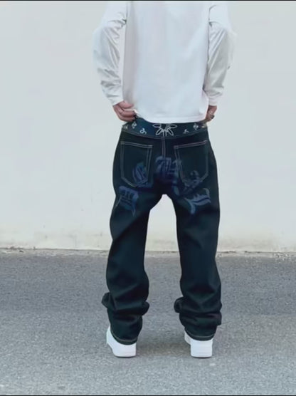 Purple bandana Waist Y2K Streetwear Jeans