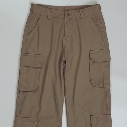 Woman's Cargo Solid Baggy Pants With loose straps