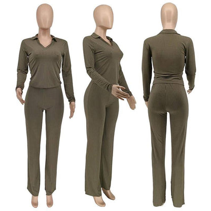 Women's 2 piece Solid Knit tracksuit - TWSignificant™