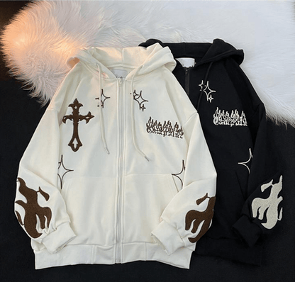 Multiple Design Y2K Vintage Embroidery Unisex Zip-up Hoodies - TWSignificant™
