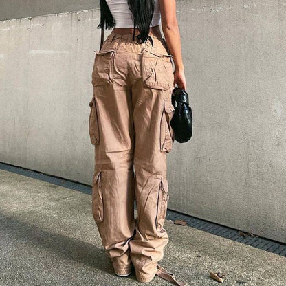 Woman's Cargo Solid Baggy Pants With loose straps - TWSignificant™