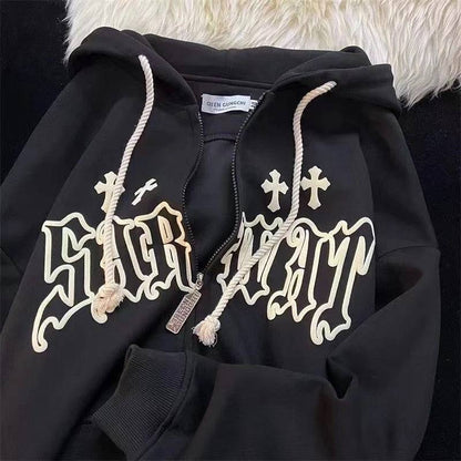 Women's Stylish 'StarWat Cross' Y2K Hoodie - TWSignificant™