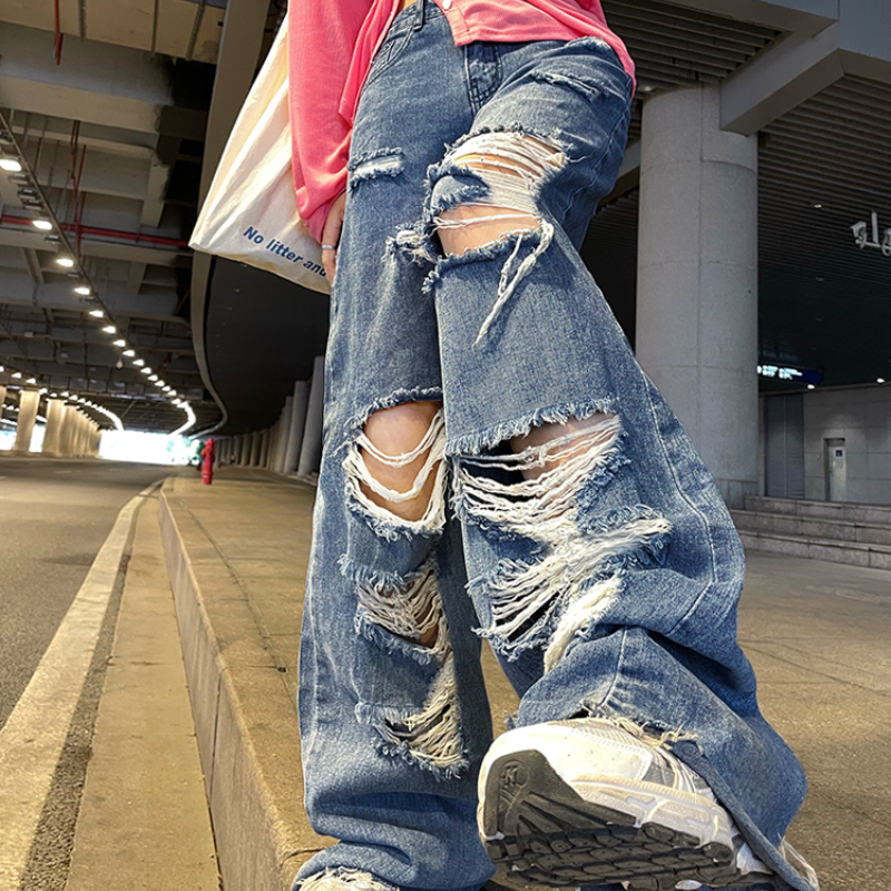 Women's High Waist Ripped baggy Jeans - TWSignificant™