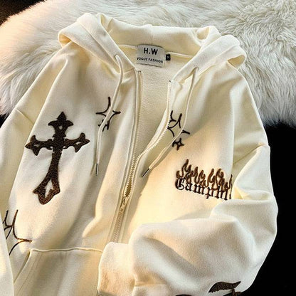 Multiple Design Y2K Vintage Embroidery Unisex Zip-up Hoodies - TWSignificant™