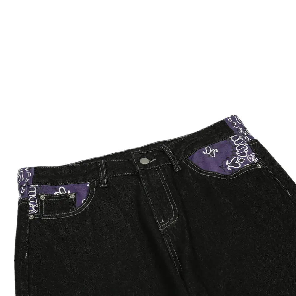 Purple bandana Waist Y2K Streetwear Jeans - TWSignificant™