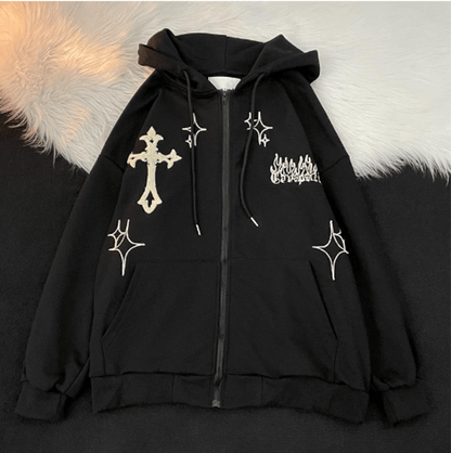 Multiple Design Y2K Vintage Embroidery Unisex Zip-up Hoodies - TWSignificant™